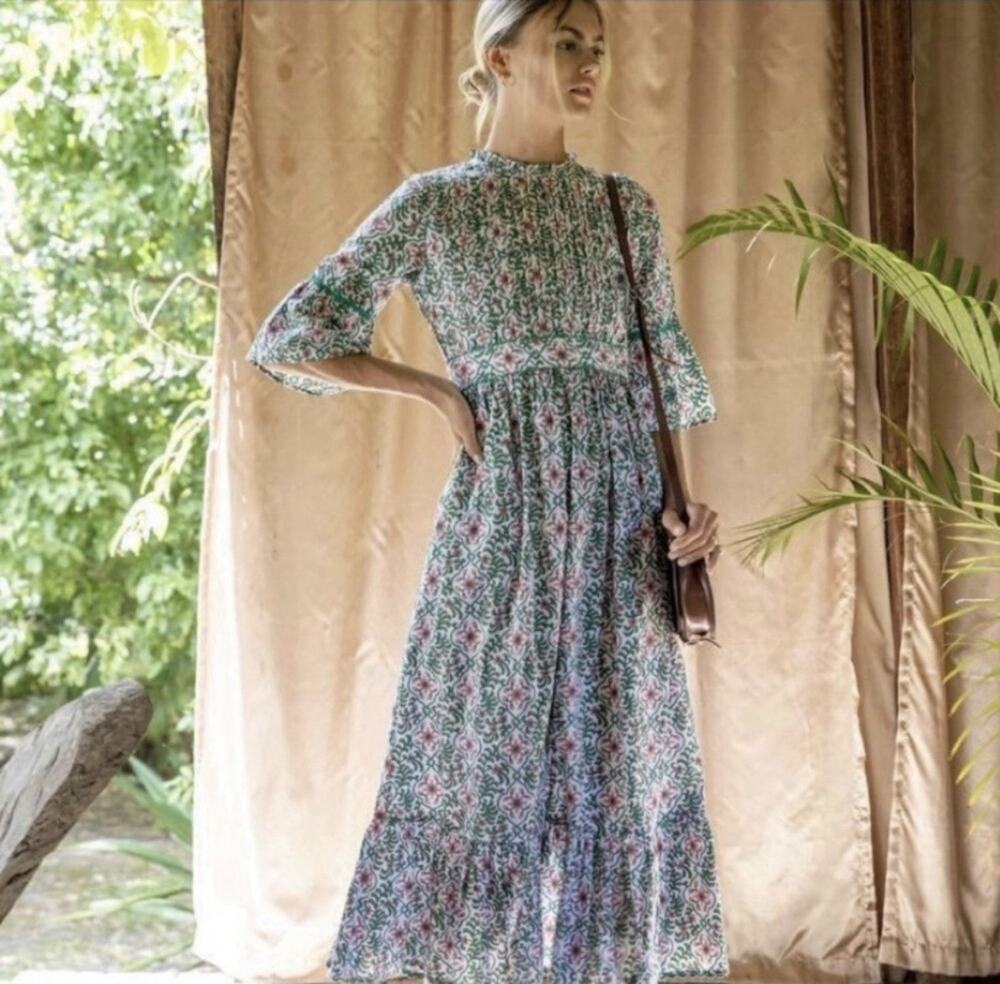 Pink City Prints Green Savanna Dress size XS